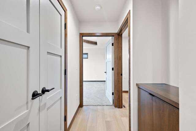 corridor featuring light hardwood / wood-style floors