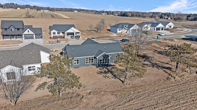 drone / aerial view with a rural view