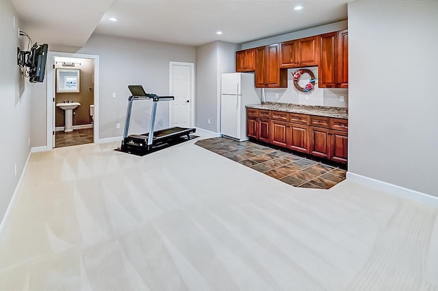 kitchen with white refrigerator