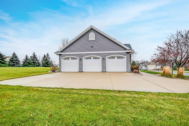 view of property exterior featuring a yard