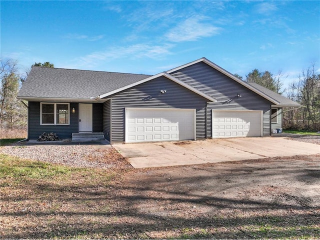 single story home featuring a garage