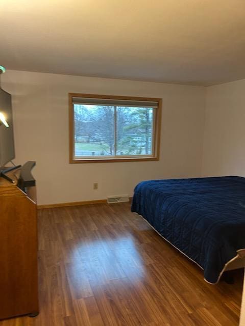 bedroom featuring wood-type flooring