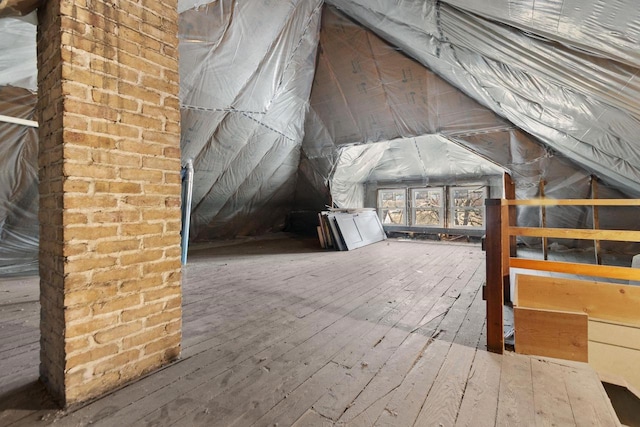 view of unfinished attic