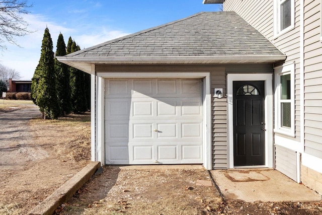 view of garage