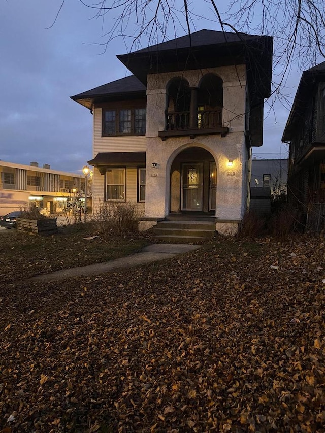 exterior space with a balcony