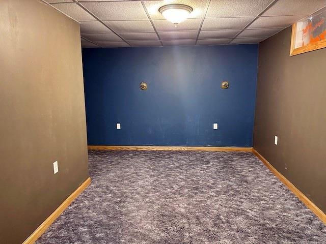803 E Birch St, Spencer, WI 54479 - spare room with carpet and a paneled ceiling