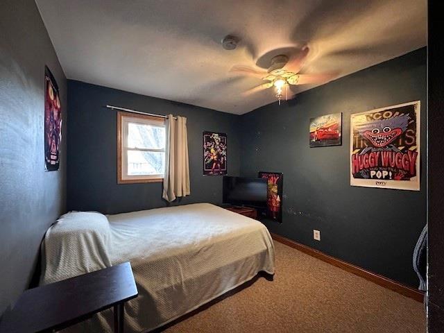 803 E Birch St, Spencer, WI 54479 - bedroom featuring carpet flooring and ceiling fan