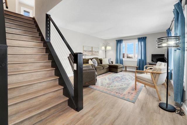 living room featuring light hardwood / wood-style floors