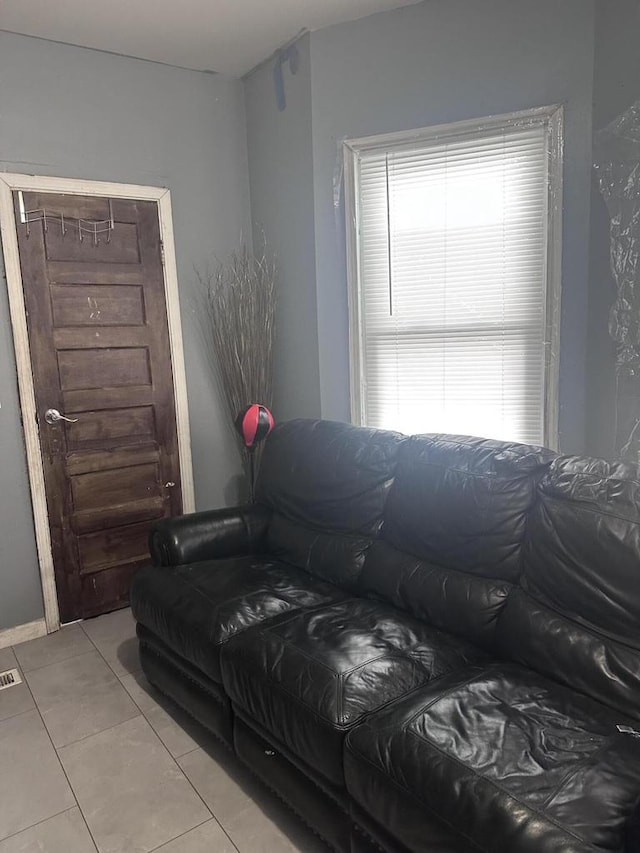 view of tiled living room