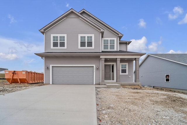 view of front property featuring a garage