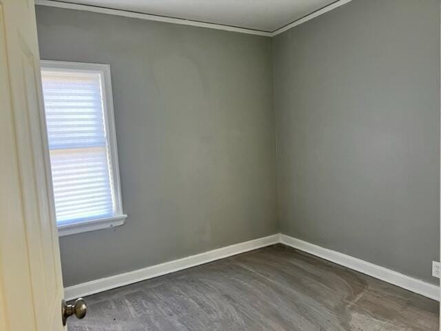 spare room with crown molding