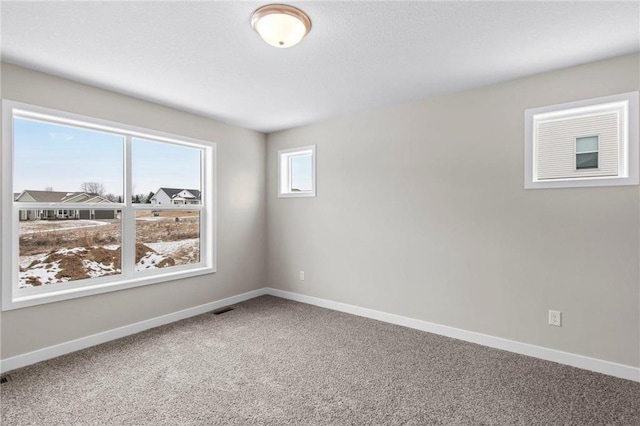 unfurnished room featuring carpet