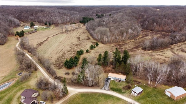 drone / aerial view with a rural view