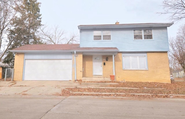 view of property featuring a garage