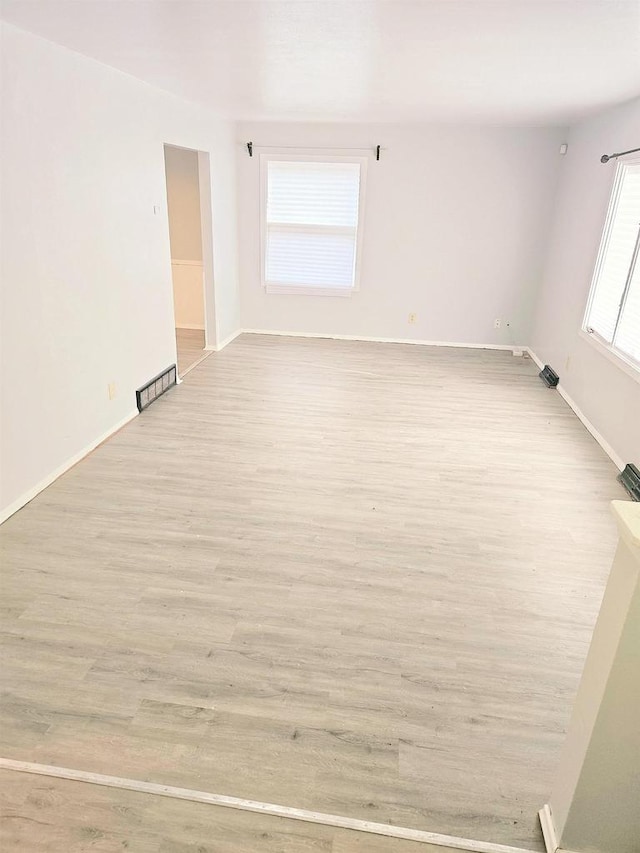 empty room featuring light hardwood / wood-style flooring