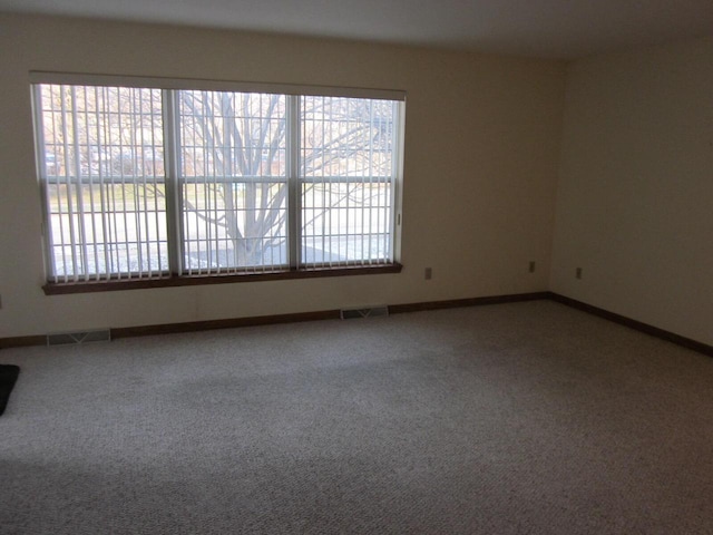 empty room with plenty of natural light and carpet floors