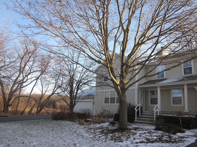 view of front of home with a garage