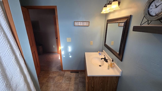 bathroom featuring vanity and tile patterned floors