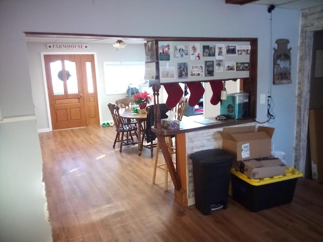 kitchen featuring wood finished floors