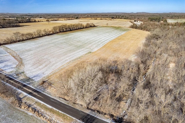 drone / aerial view with a rural view