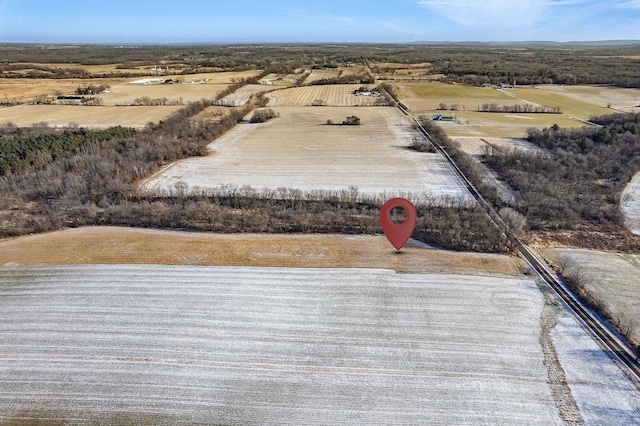 bird's eye view with a rural view