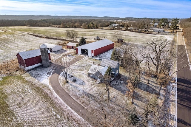 bird's eye view with a rural view