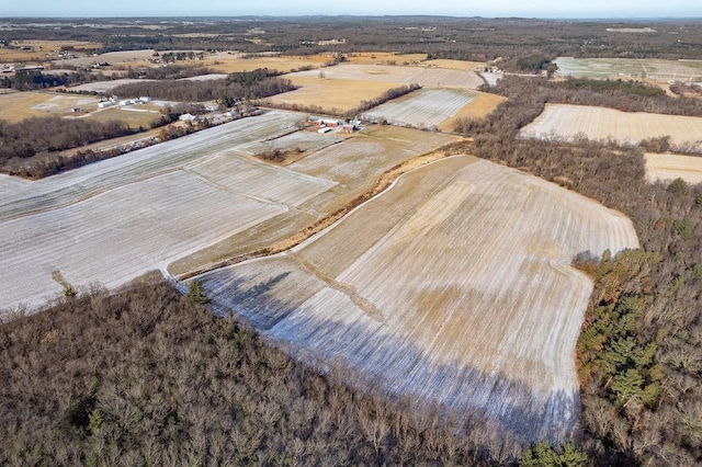 bird's eye view with a rural view