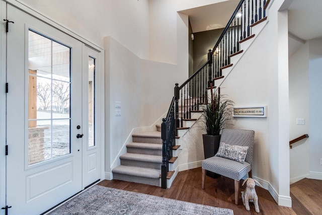 entrance foyer featuring wood-type flooring