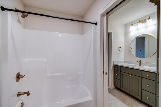 bathroom featuring vanity and shower / bathing tub combination