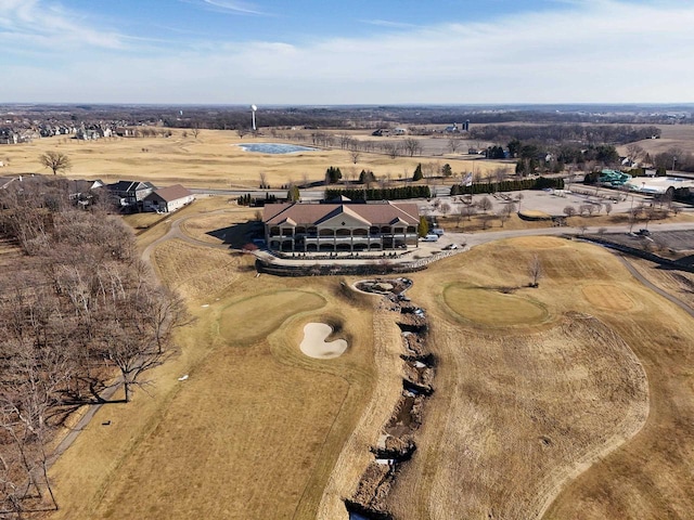 birds eye view of property featuring a rural view