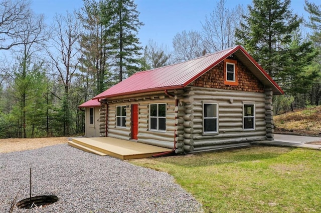 view of property exterior featuring a yard