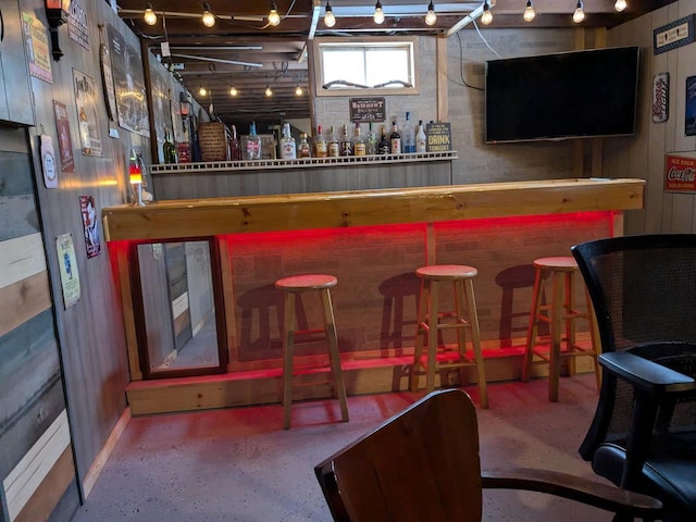 bar with wood walls