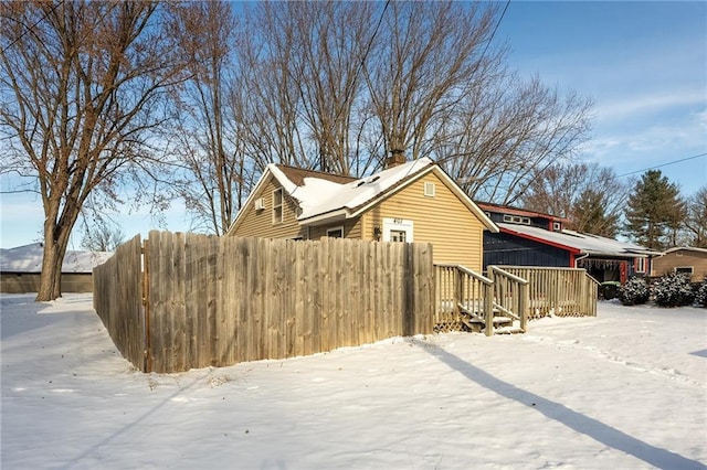 view of snowy exterior