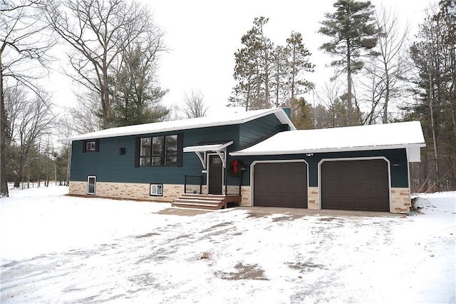 view of front of home with a garage