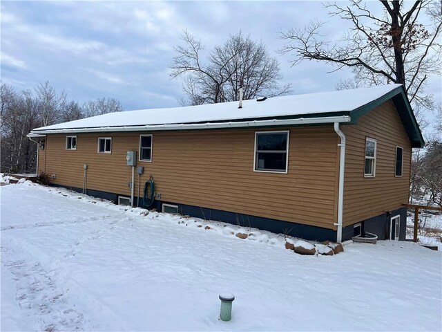 view of snowy exterior