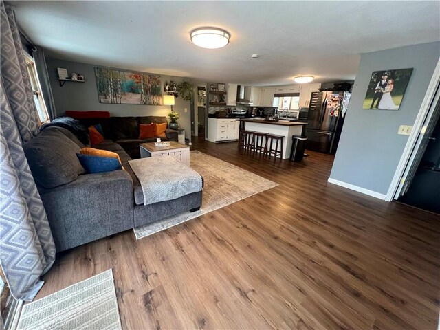 living room featuring hardwood / wood-style flooring