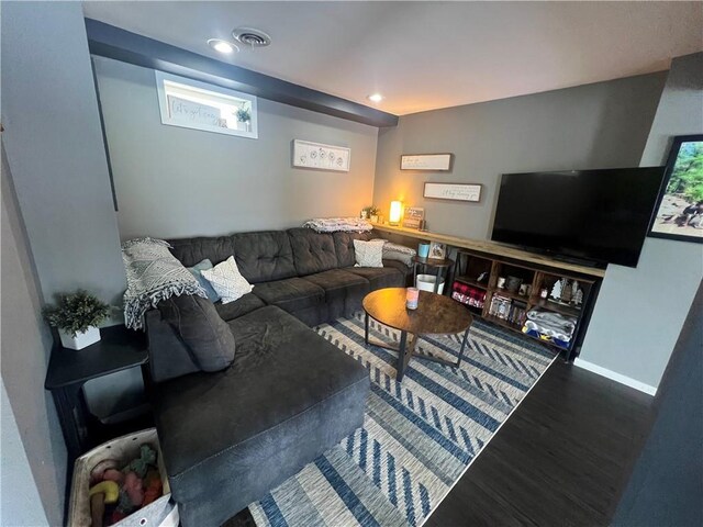 living room featuring hardwood / wood-style floors