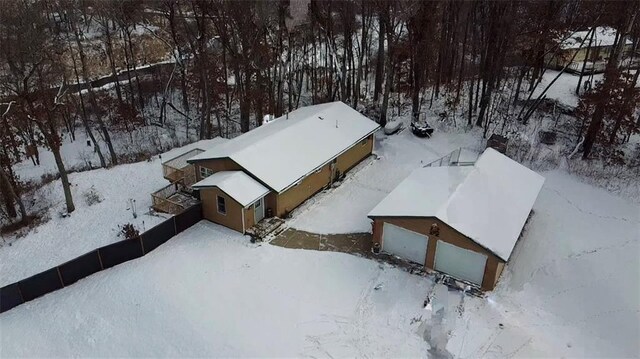 view of snowy aerial view