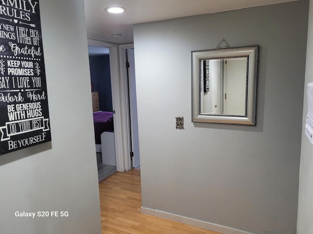 hall featuring light hardwood / wood-style flooring