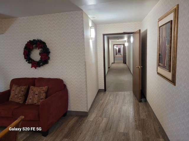 hall featuring hardwood / wood-style flooring