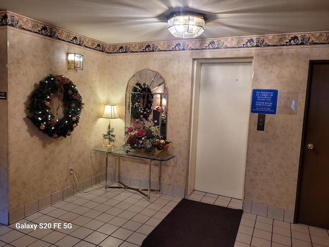 view of tiled foyer