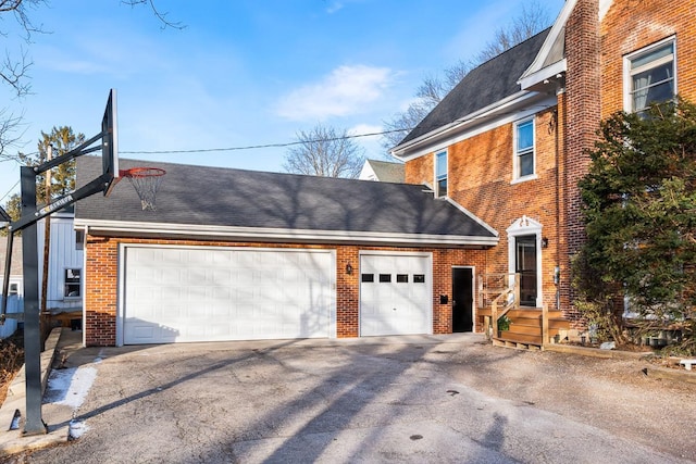 exterior space featuring a garage