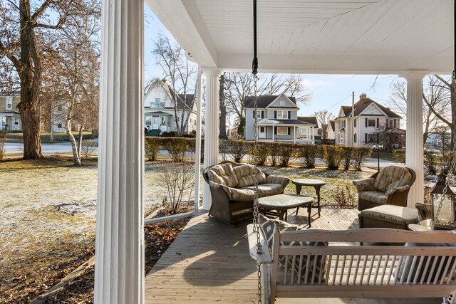 view of patio featuring covered porch