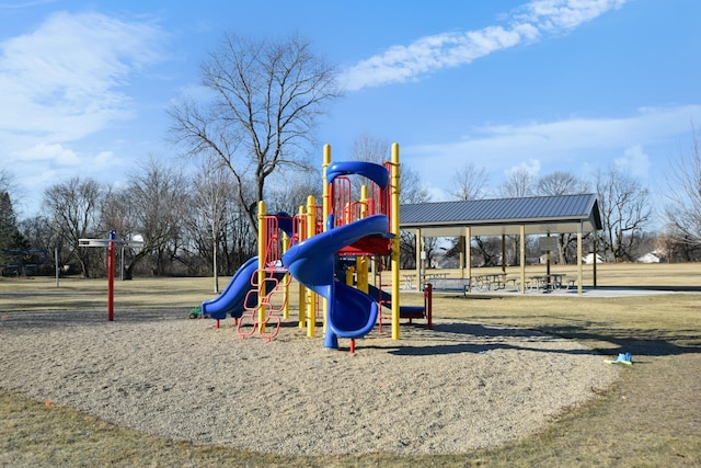 view of play area with a gazebo