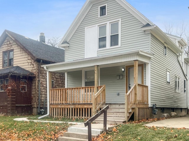 view of front of property with a porch