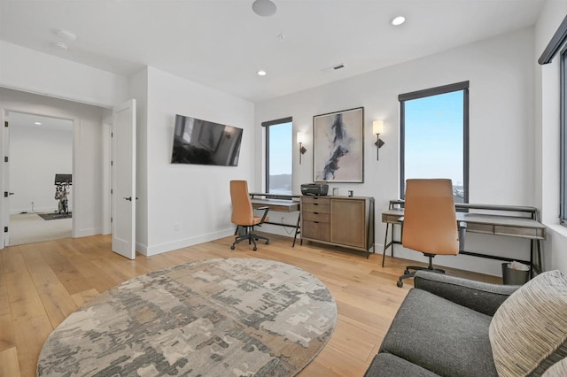 interior space featuring light wood-type flooring