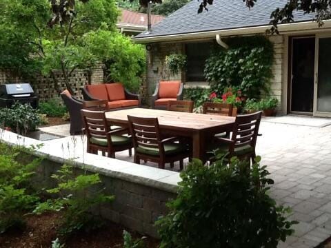 view of patio with a grill