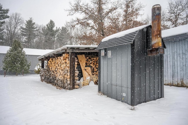 view of snow covered structure