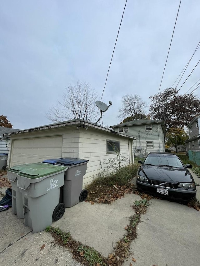 view of home's exterior with a garage