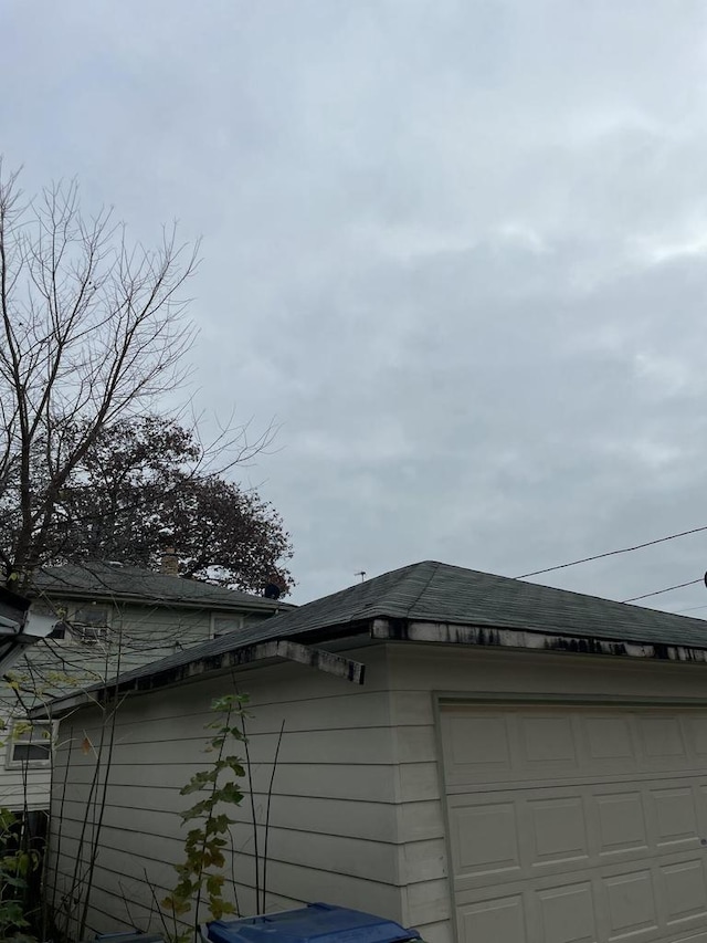 exterior space with a garage